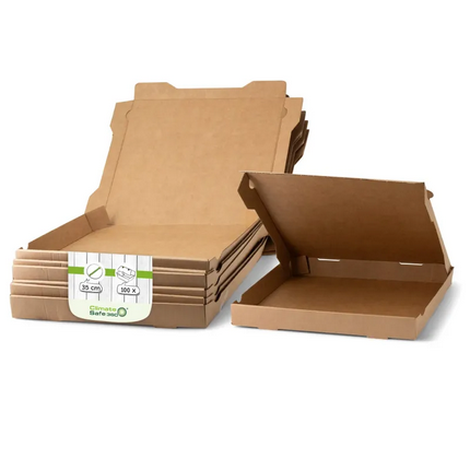 Pizzakartons Ø 35 cm, braun, 100 Stück (inkl. Lizenzgebühr)