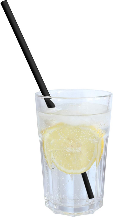 Premium Papier Trinkhalme 22cm, Ø 0,8 cm, schwarz, 5000 Stück je Karton