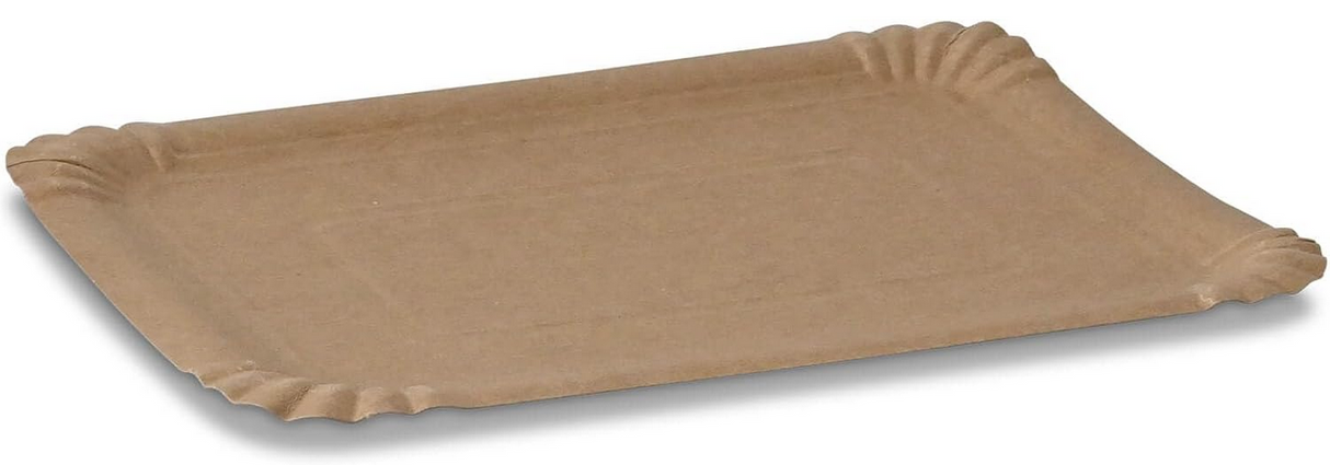 Pappteller, eckig braun, 16x23CM NR.56 1/2 Frischfaser, 1.000 Stk