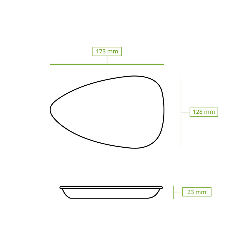 Palmblatt Teller "Palmware®" 17 cm, tropfenförmig , 200 St.