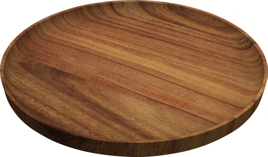 PLAYGROUND Holz / Wood - Teller flach rund 30cm - (6 Stück)