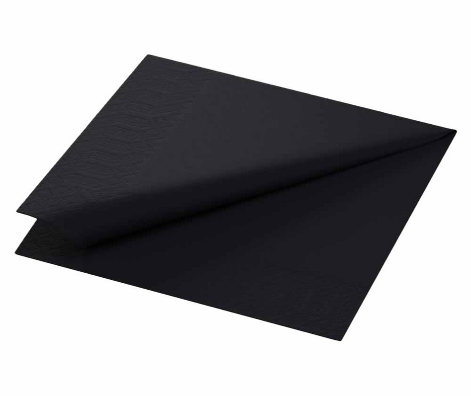 Duni Zelltuch Serviette 40x40 3lg 1/8 BF. Schwarz, 4x 250 Stck/Karton