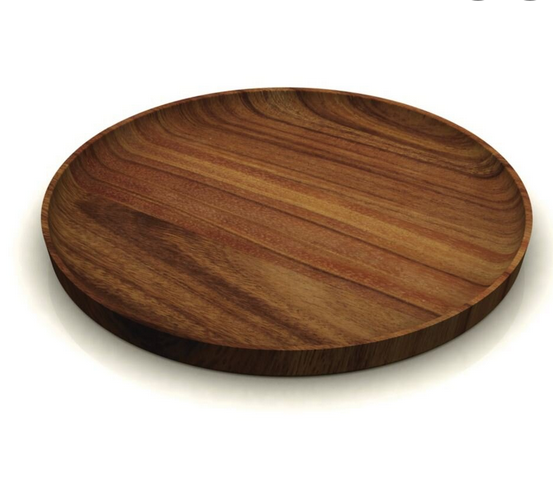 PLAYGROUND Holz / Wood - Teller flach rund 15cm - (6 Stück)