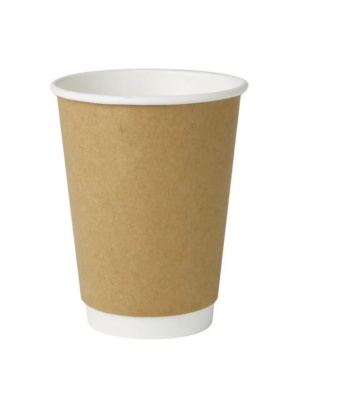 Pappbecher doppelwandig, 300ml, 12 oz, Ø 90mm, braun 500 Stk. (inkl. Lizenzgebühr)