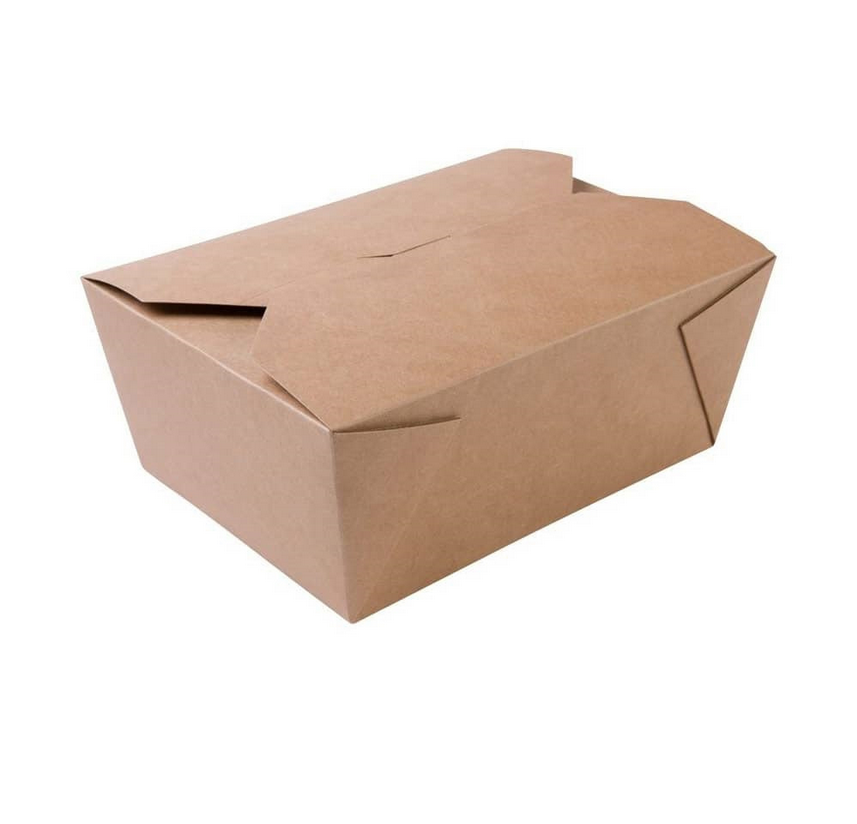 Take-away-Karton-Boxen 2500 ml, 165x88x222, braun, bio-beschichtet, 180 Stück im Karton