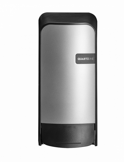 PURE Seifen-/Desinfektionsspender, manuell, chrom/schwarz, 900ml