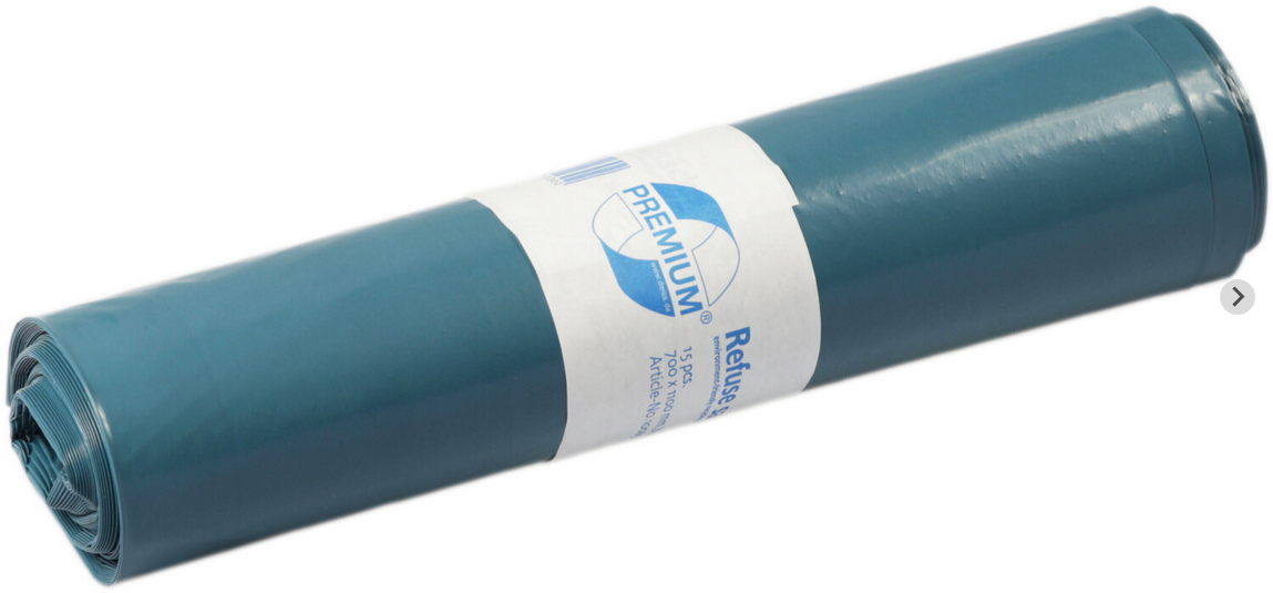 PURE Abfallsack 120l 60my, stark, blau 700x1100 25 Bl. je Rolle
