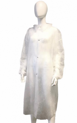 Besucherkittel PP-Vlies weiß, Einweg z. Binden 120x150cm, 10 Stk. einzeln verpackt