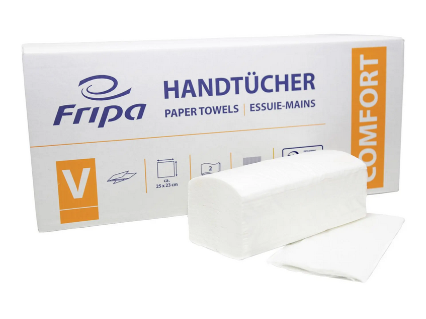 Fripa Handtuch hochweiß 2lg, 25x23cm Z-Falz 20x150Tü