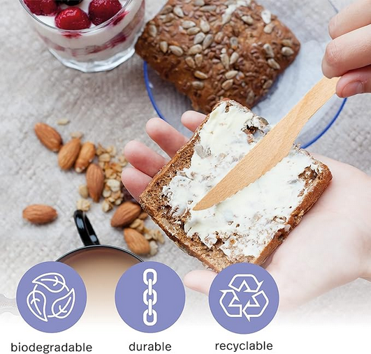 Holz-Messer 160mm, Holz gewachst, 100 Stk.