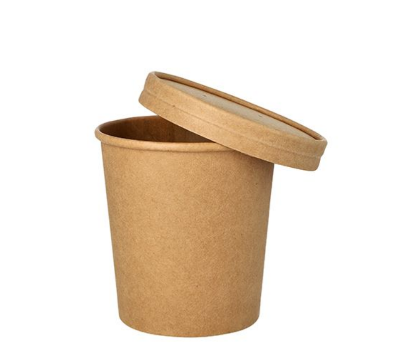 Suppenbecher 16oz (470ml), Ø 9,8 cm, Pappe/PLA, braun, 500 St.