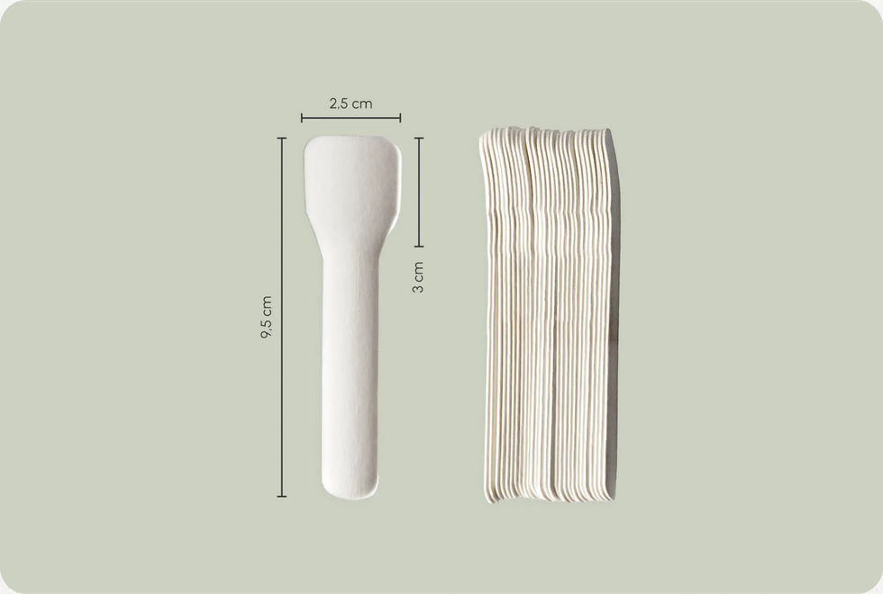 Papp-Löffel / Spatel, weiß, L 9,5 x B 2,5 cm, 8-lagig (5.000er Karton)