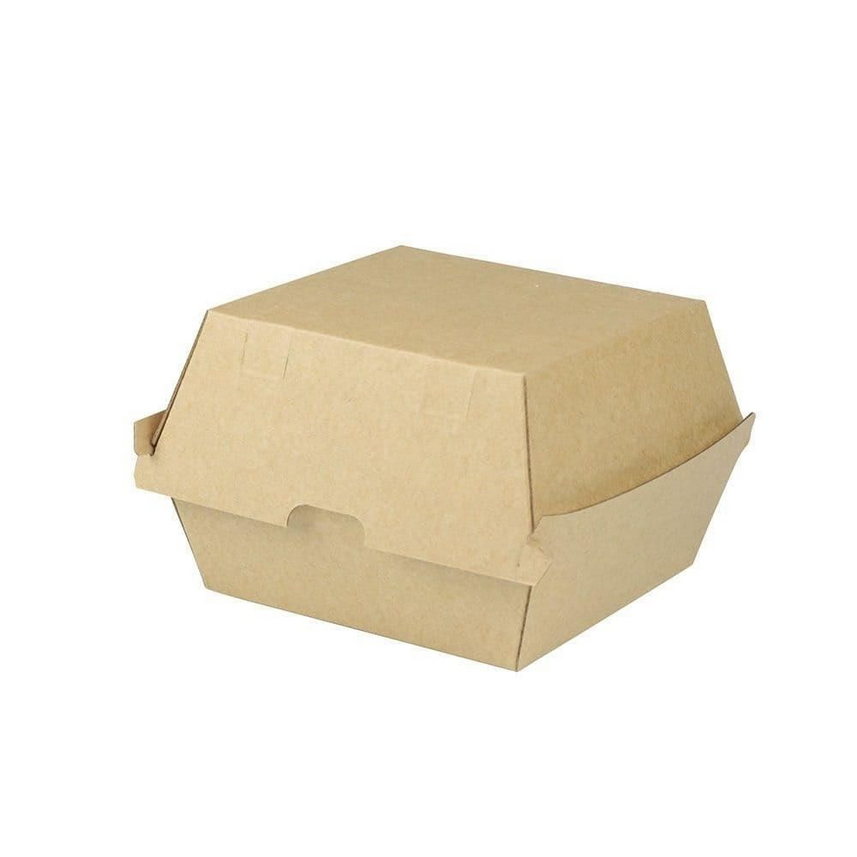 Take-away-Burger-Boxen 13 x 14 x 8 cm, Kraftkarton, braun, 250 Stk. (inkl. Lizenzgebühr)