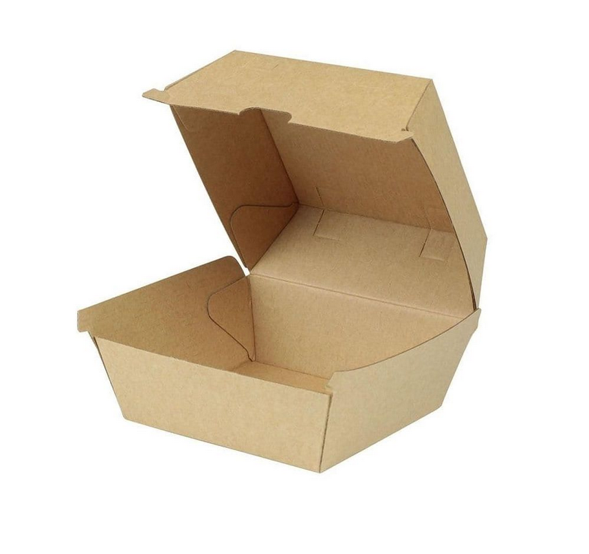 Take-away-Burger-Boxen 13 x 14 x 8 cm, Kraftkarton, braun, 250 Stk. (inkl. Lizenzgebühr)