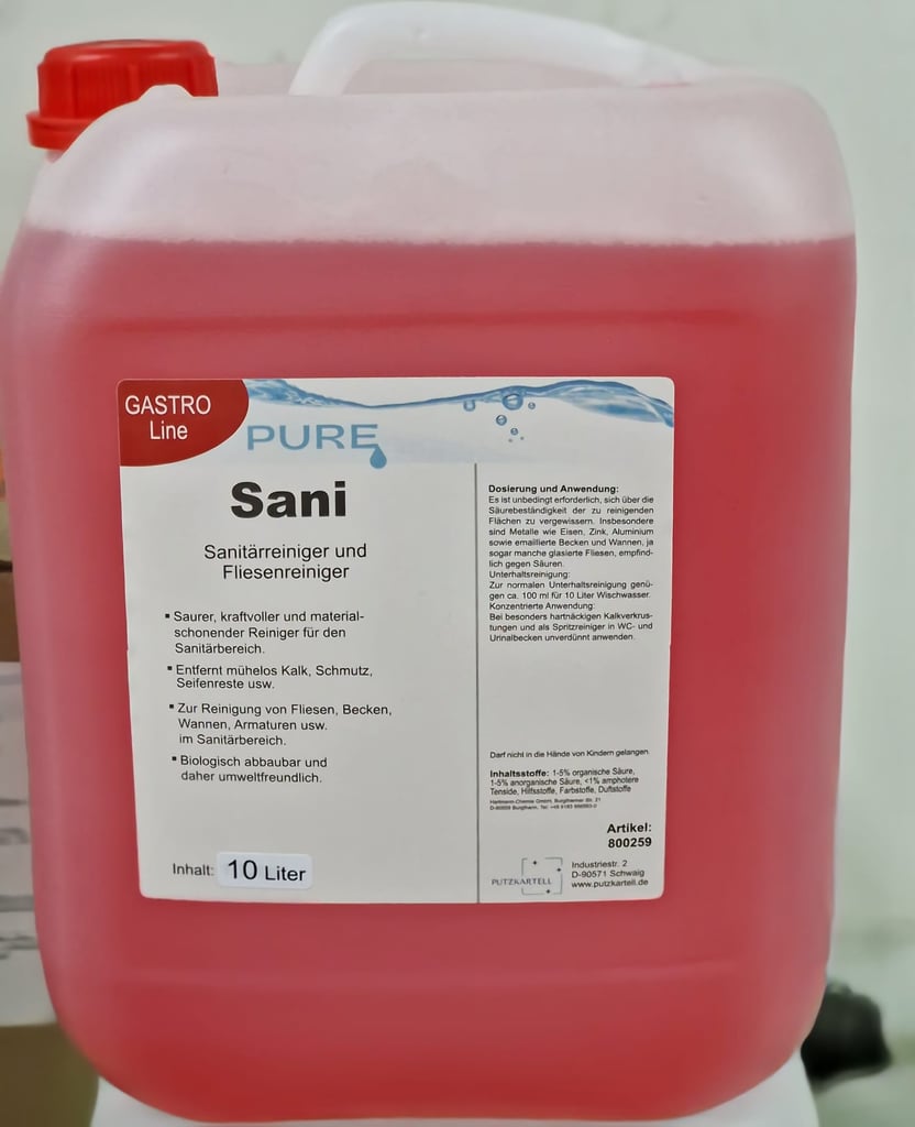 PURE Sani Sanitär- und Urinsteinlöser "rot" auf Amidosulfonsäure-Basis