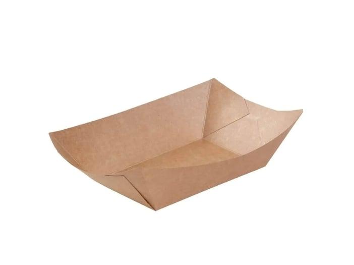 Karton-Snack-Schalen 800 ml, 21,5 x 16 x 5 cm, braun, 500 Stk. (inkl. Lizenzgebühr)