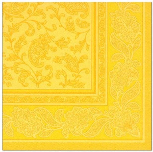 Papstar Servietten, gelb "ROYAL Collection" 1/4-Falz 40 x 40 cm, 50 Stück