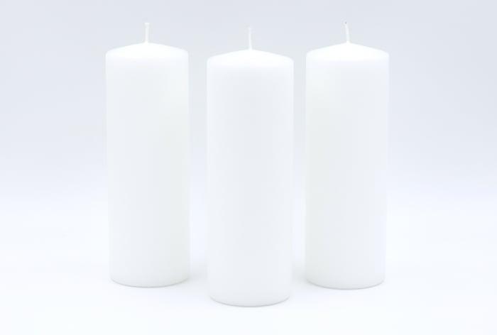 Stumpenkerzen 220x78mm, weiß, 12er