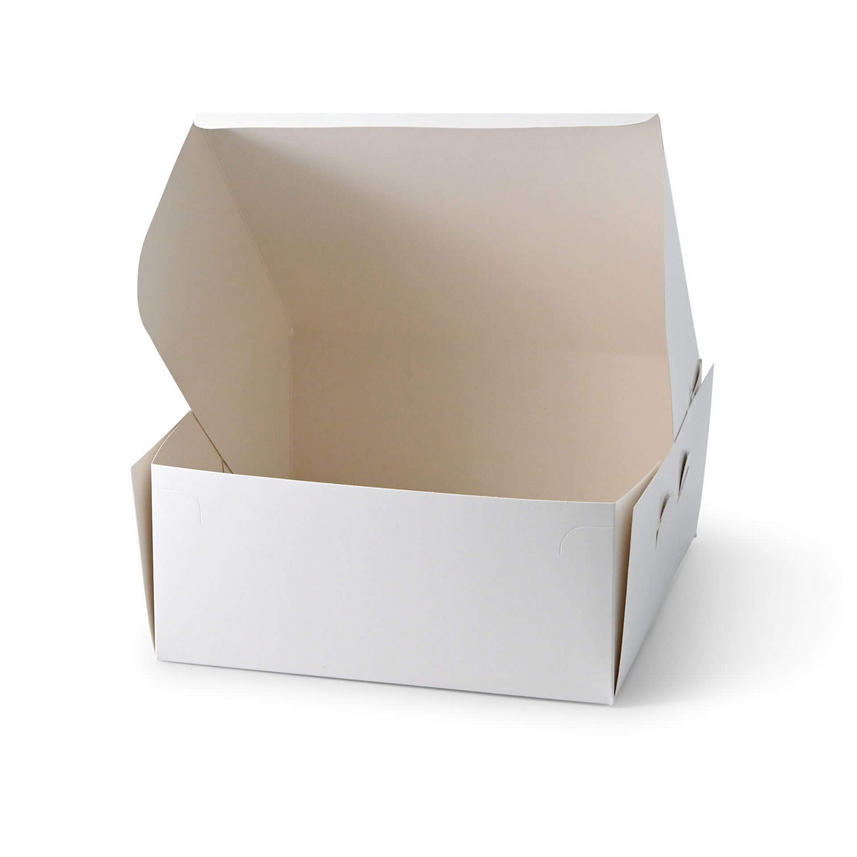 Torten-Kartons M, 23 x 23 x 10 cm, weiß, 100 St.
