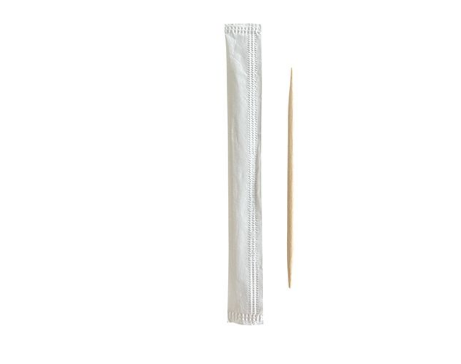 Zahnstocher einzeln verpackt, Holz "pure" rund 6,5 cm, 1.000er Packung