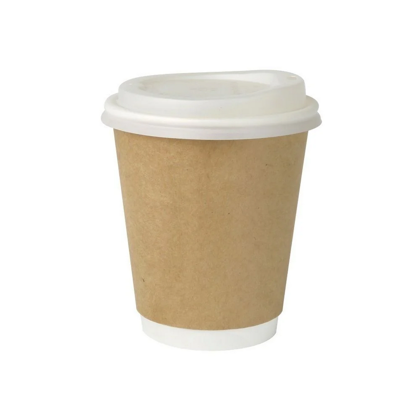 Pappbecher doppelwandig, 300ml, 12 oz, Ø 90mm, braun 500 Stk. (inkl. Lizenzgebühr)