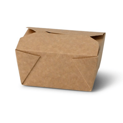 PURE Take-Away Karton mit Faltdeckel braun, 105x64x128 mm, 600ml 500 Stück je Karton ( inkl. Lizenzgebühr u. EWK Abgabe)