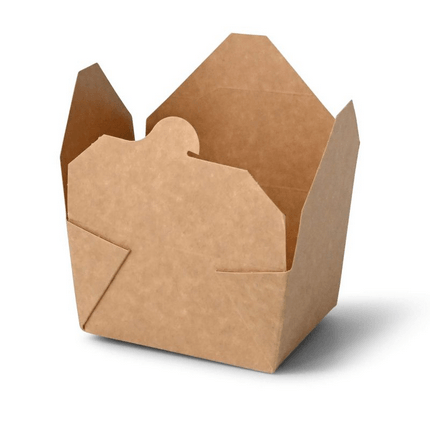 PURE Take-Away Karton mit Faltdeckel braun, 105x64x128 mm, 600ml 500 Stück je Karton ( inkl. Lizenzgebühr u. EWK Abgabe)