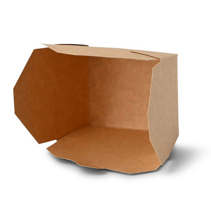 PURE Take-Away Karton mit Faltdeckel braun, 105x64x128 mm, 600ml 500 Stück je Karton ( inkl. Lizenzgebühr u. EWK Abgabe)
