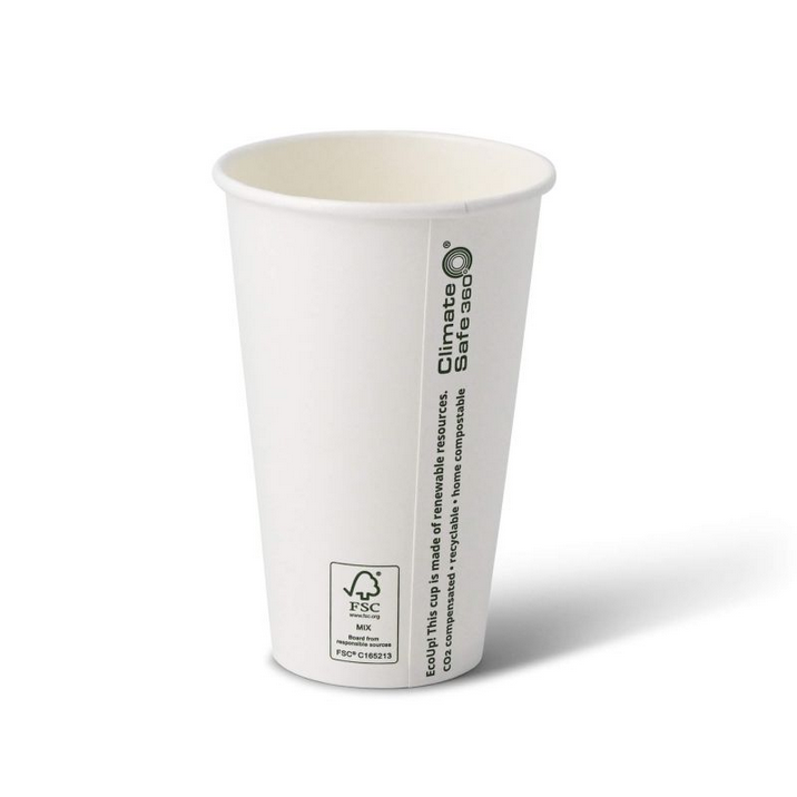 Pappbecher 400 ml / 16 oz, Ø 90 mm, weiß, 1.000 Stück, inkl. EWK-ABGABE