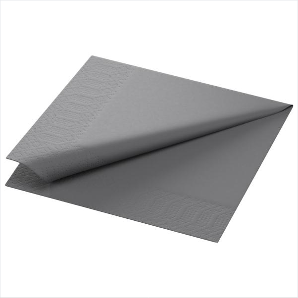 DUNI Zelltuch Serviette 3lg 33x33 1/4 F. Granite Grey, 4x250 Stk.