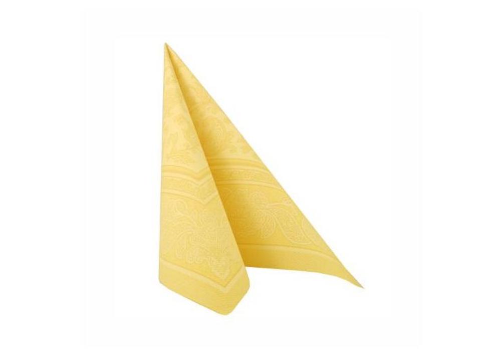 Papstar Servietten, gelb "ROYAL Collection" 1/4-Falz 40 x 40 cm, 50 Stück