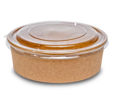 Salatteller 1000ml, rund Kraft, je 200 Teller + 200 Deckel (PP)
