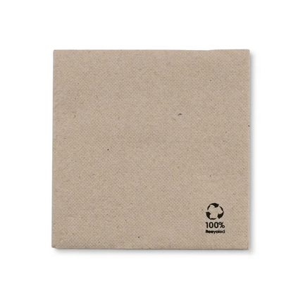 Servietten aus recyceltem Papier (Premium) 25 x 25 cm, 2-lagig, 1/4 Falz, ungebleicht, 3.000 St.