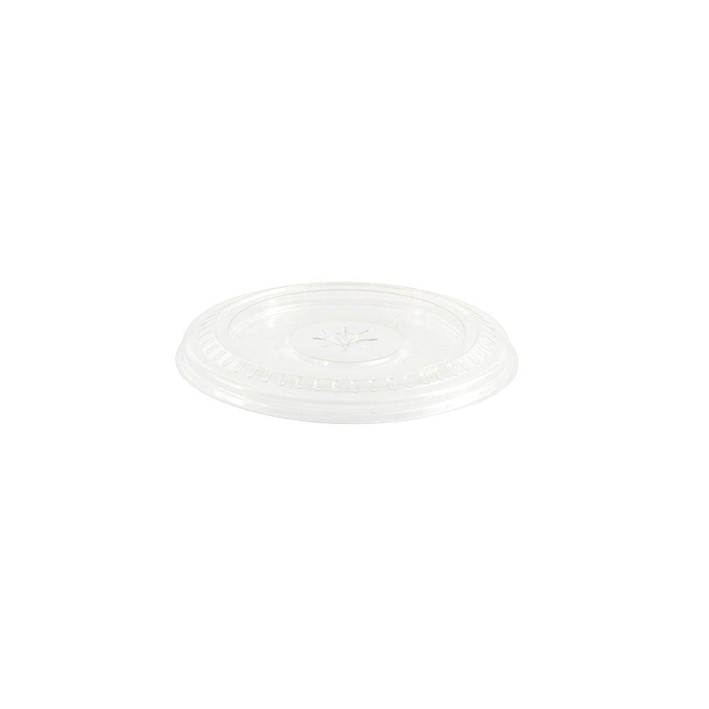 rPET-Flachdeckel Ø 90,5 mm, Halmloch, 1200 Stk. (inkl. Lizenzgebühr)